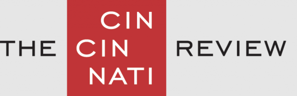 Logo of The Cincinnati Review featuring "The" and "Review" in black on gray and "Cincinnati" in white on a red square.