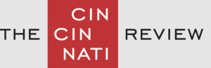 Logo of The Cincinnati Review featuring "The" and "Review" in black on gray and "Cincinnati" in white on a red square.