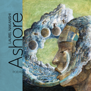 Ashore by Laurel Nakanishi featuring abstract artwork of a man’s side profile against a tidal wave.