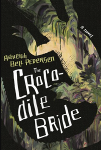 The Crocodile Bride by Ashleigh Bell Pedersen featuring art of the jungle within the shape of an alligator.