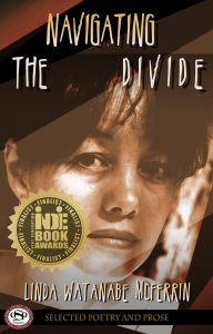 Cover of Navigating the Divide by Linda Watanabe McFerrin, featuring a photo of a woman looking off to the side.
