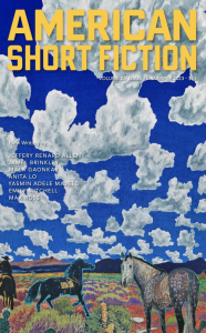 Cover of American Short Fiction with a painting of horses in a high desert landscape beneath a cloudy summer sky.
