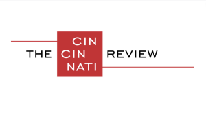 Logo of The Cincinnati Review featuring "The" and "Review" in black and "Cincinnati" in white on a red square.