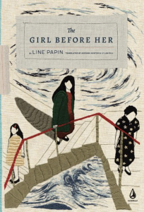 Cover of The Girl Before Her featuring an illustration of three women standing on a bridge.