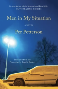 Cover of Men in My Situation by Per Petterson, featuring a photograph of a snow-covered white car at night.