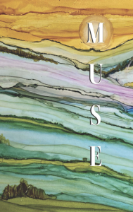 Cover of MUSE 2023 featuring a painterly, abstracted landscape at sunrise or sunset.