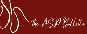 The ASP Bulletin logo, featuring white text on a dark red background.