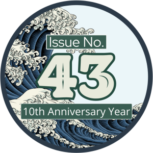 Cleaver Magazine Issue 43 featuring a picture of The Great Wave off Kanagawa and the text “10th Anniversary Year”.