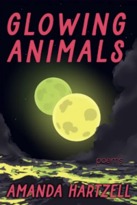 Glowing Animals by Amanda Hartzell featuring an image of two glowing moons above a sea in a black background.