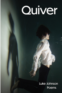 Quiver by Luke Johnson featuring a sideways photograph of a man in a white shirt and black pants floating underwater.