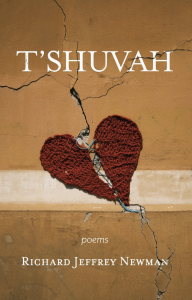 T’shuvah by Richard Jeffrey Newman featuring a knitted broken heart stitched together against a cracked tan background.