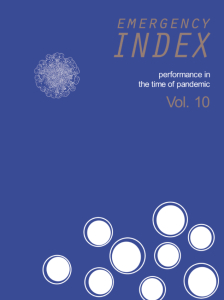 Emergency INDEX, An Annual Document of Performance Practice: Volume 10 featuring a navy blue cover with white circle patterns near the bottom. 