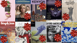 Literary Magazine Covers with red holiday bows