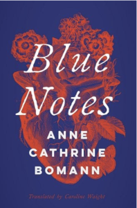 Cover of Blue Notes featuring a red illustration of flowers arranged like a heart on a blue background.