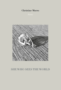Cover of She Who Sees the World featuring a photograph of a bird skull.