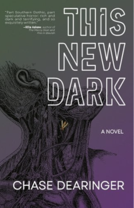 Cover of This New Dark featuring an anatomical drawing of a neck on a purple background.