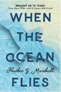 Cover of When the Ocean Flies featuring a cut-out bird over a background of swirling wave patterns.