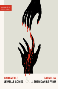 Caramelle and Carmilla, featuring two hands touching, dripping blood.